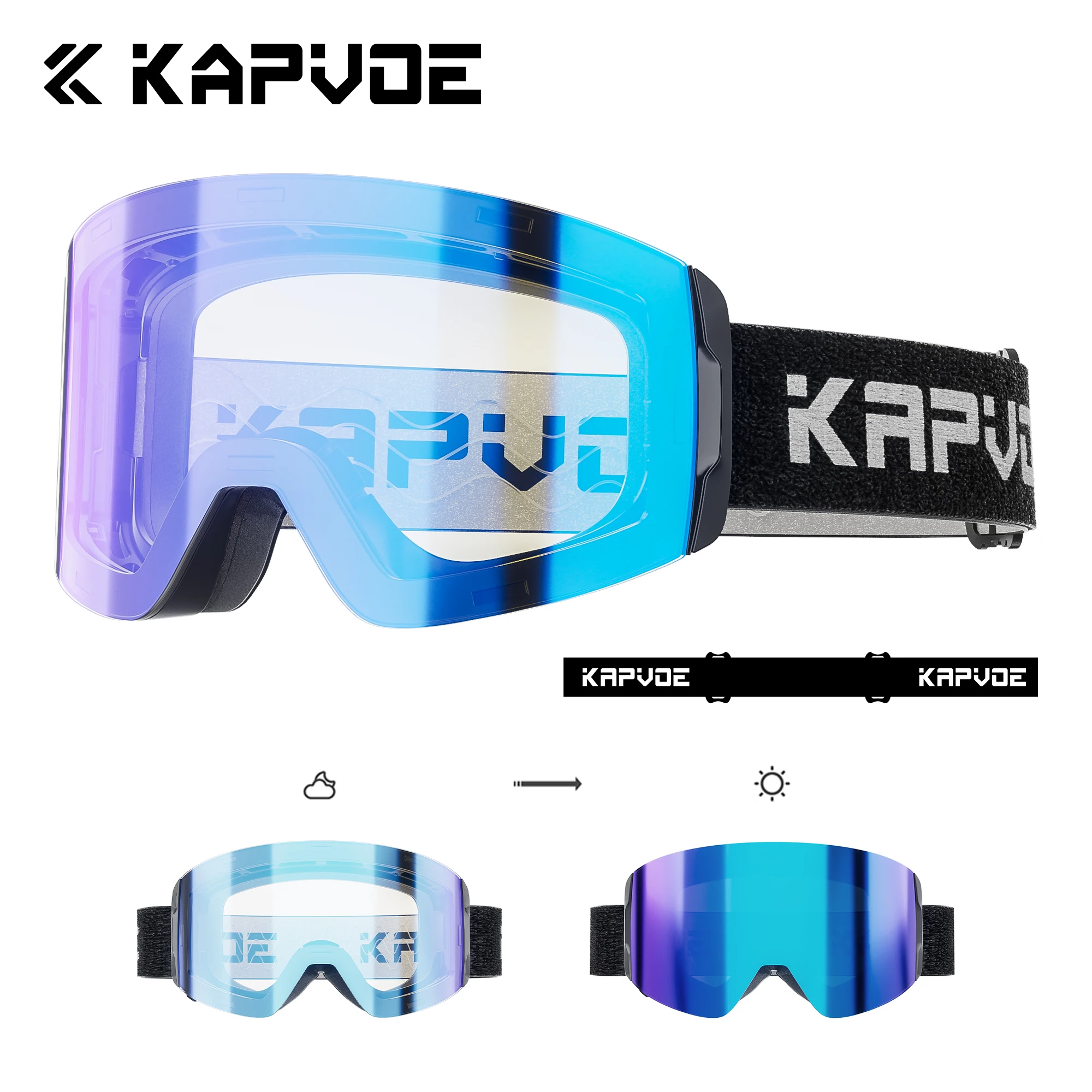 

Kapvoe новые UV400 мужские и женские защитные очки с магнитным притяжением лыжные очки фотохромные спортивные очки для спорта на открытом воздухе лыжные сноубордические очки