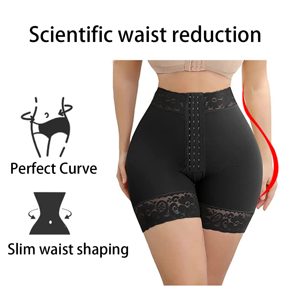 Women\'s large size lace high waist tummy lifting pants, stretch yoga fitness pants, suitable for daily exercise, body shaping