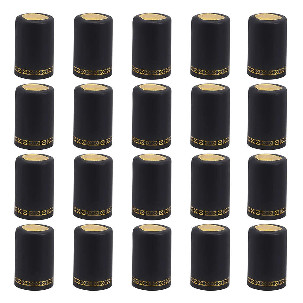 

150pcs Pvc Wine Bottle Heat Shrink Films Sealing Capsules Black Reusable Bottle Seals For Home Bar Wine Cellar