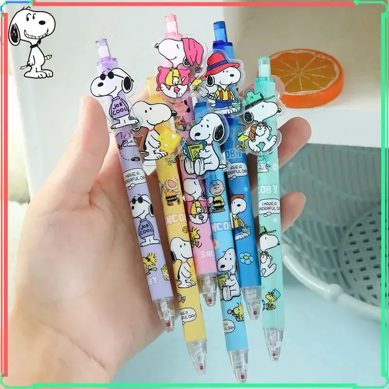 

48 шт. Kawaii Snoopy Paster гелевая ручка мультфильм 0,5 черный пресс ручка для подписи детские подарки студенческие канцелярские товары оптом Лидер продаж