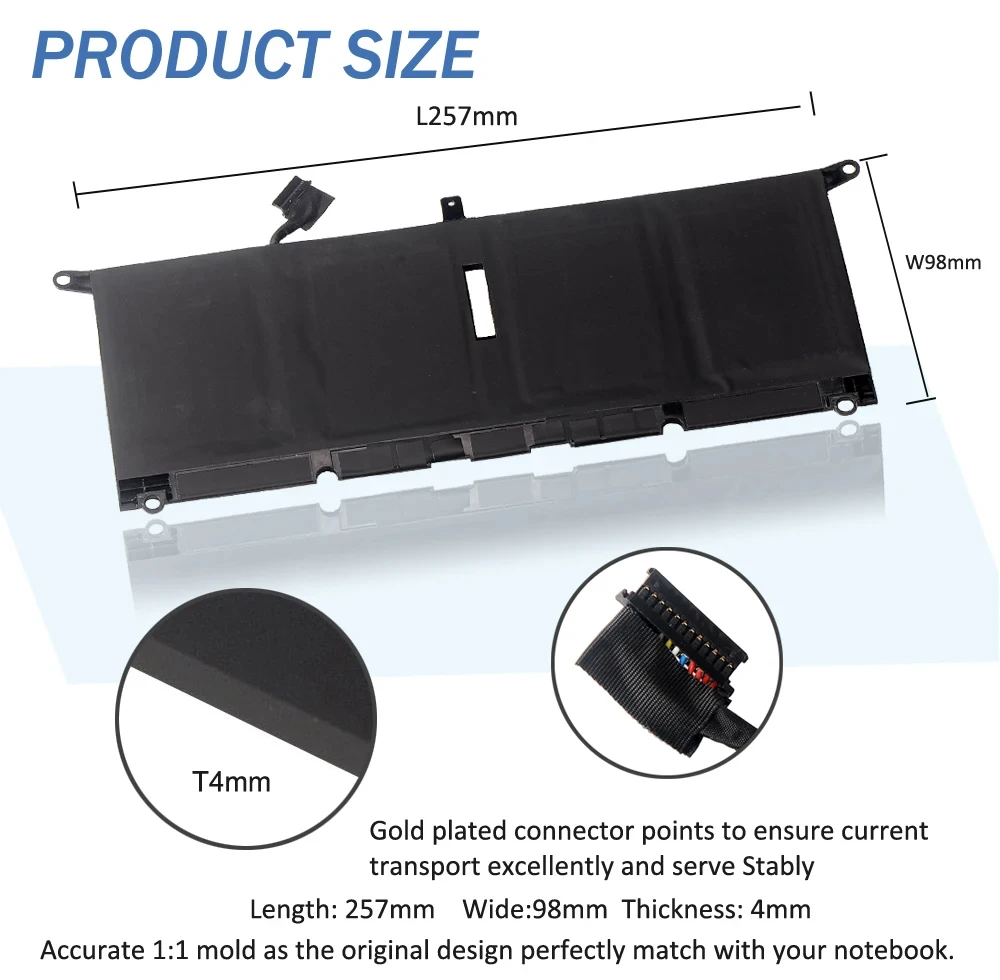 Imagem -05 - Bateria do Portátil para Dell em Dell Xps 13 9370 93802023 Inspiron 7390 7391 Dell Latitude 3301 E3301 Vostro 6842mah Dxgh8