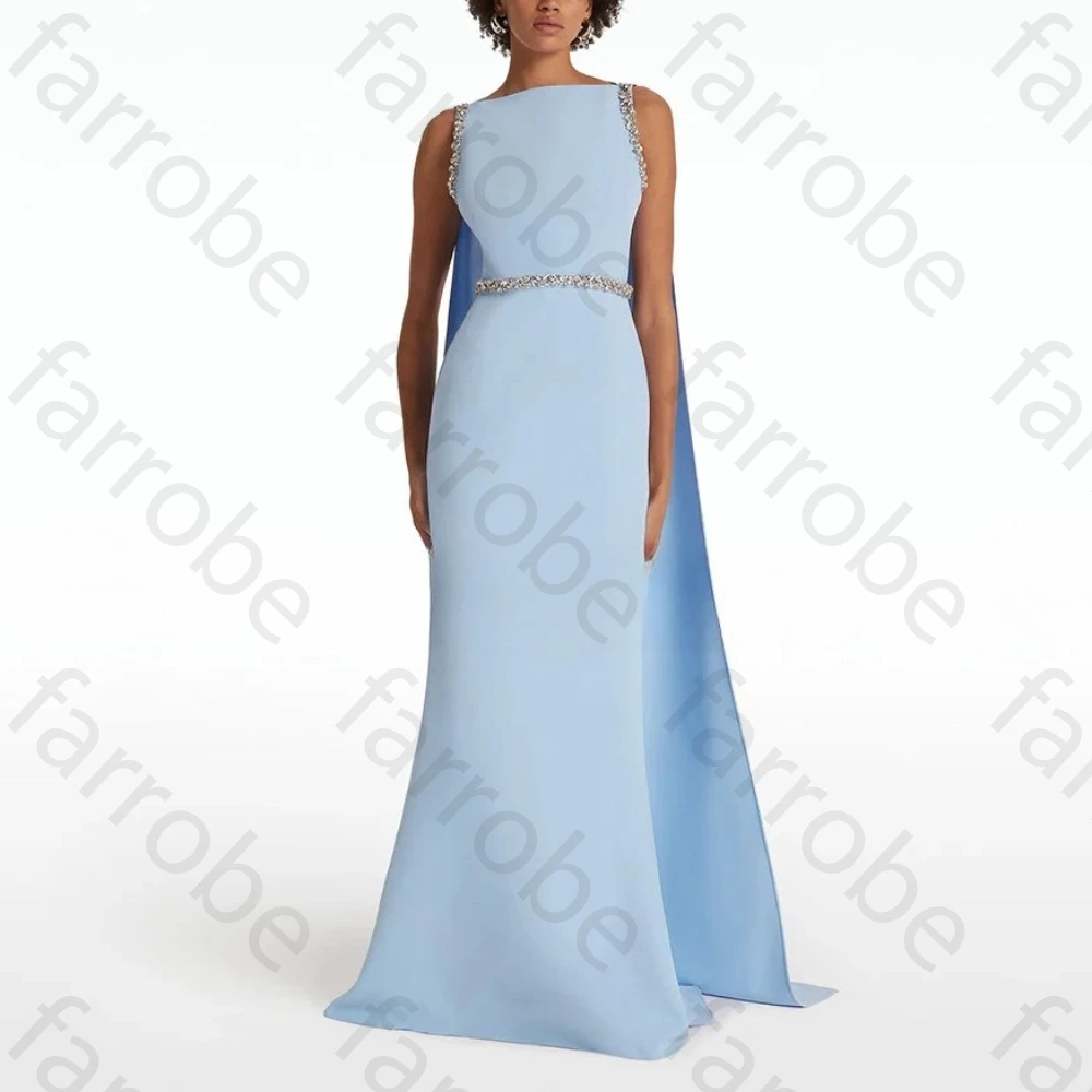 فساتين حفلة موسيقية أنيقة بدون أكمام، رقبة قارب، سويب تراين، فستان طويل رائع عالي الجودة للحفلات المسائية للنساء حسب الطلب #6