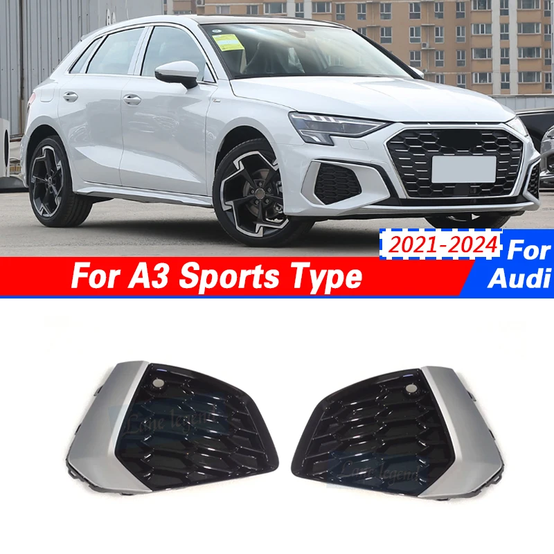 

honeycomb mesh Front Grille Car Bumper side Grills fog lamp grill For Audi A3 A3L Sports Type 2021-2024 Exterior Accessories