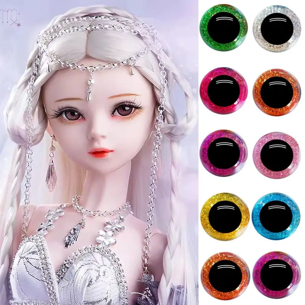 5pairs High Quality 14mm Glass Eyes DIY Blue Black Crystal Eyeball 8 Colors Doll Making Crafts For BJD Doll