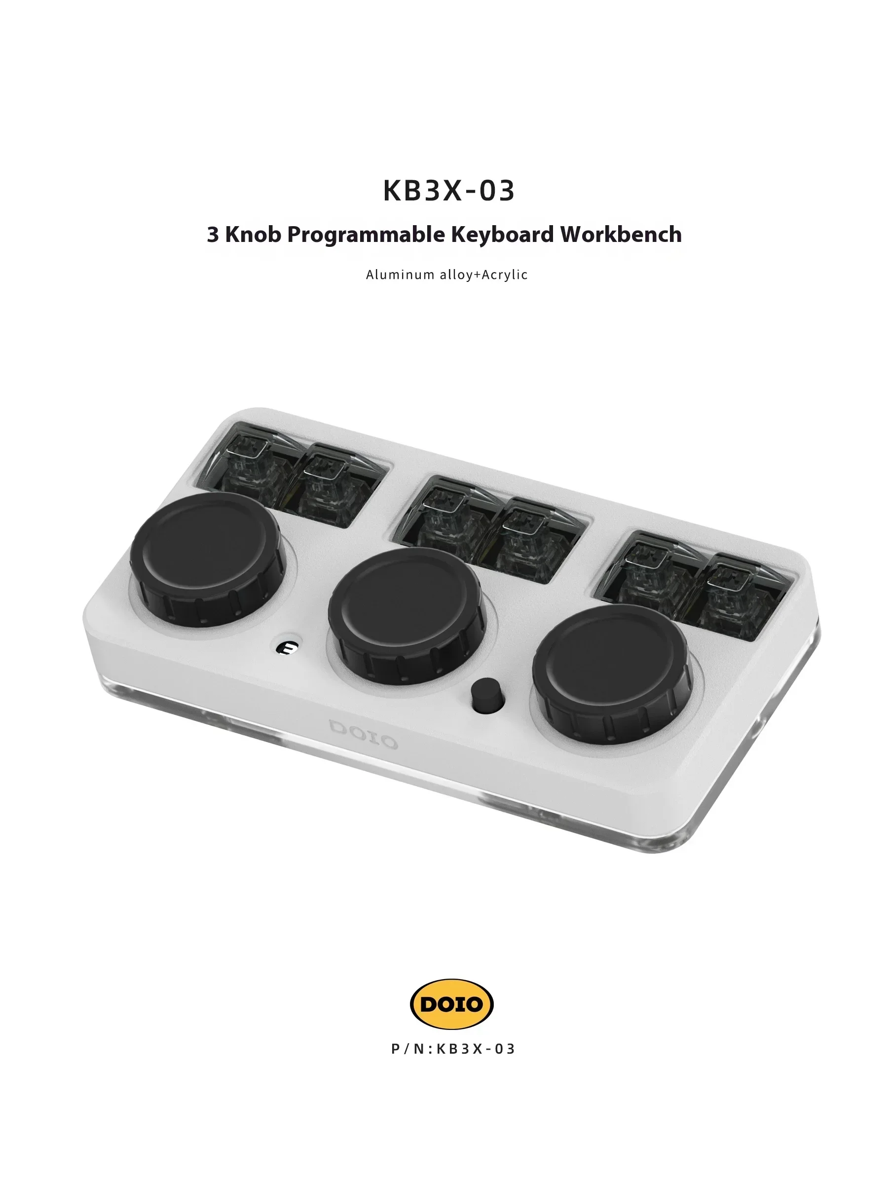 Doio Kb3x-03 Aluminium Alloy Mechanical Keyboard Wired Customization Programmable Keyboard Ps Pr For Designer Pc Accessory Gifts