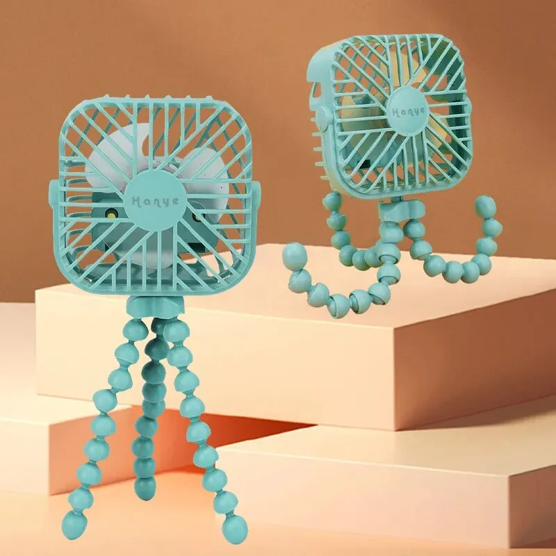 スタイリッシュなポータブルミニファン1個吊り下げ可能3つのフロントガラス付きナイトライト携帯電話ホルダーオクトップ付き
