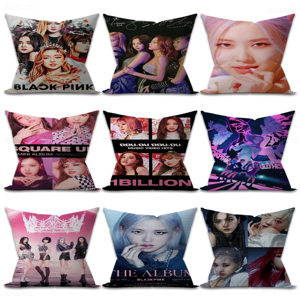 B-Black P-Pink Pillow Anime Pillow Sofa Bed Head Pillow Cover Cushion Cover 45x45 Cm Fashion