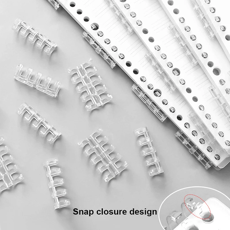 DIY Loose Leaf Notebook Refill Spiral Cover Index Paper Inner Pages 5 Ring Clear Plastic Binding Comb