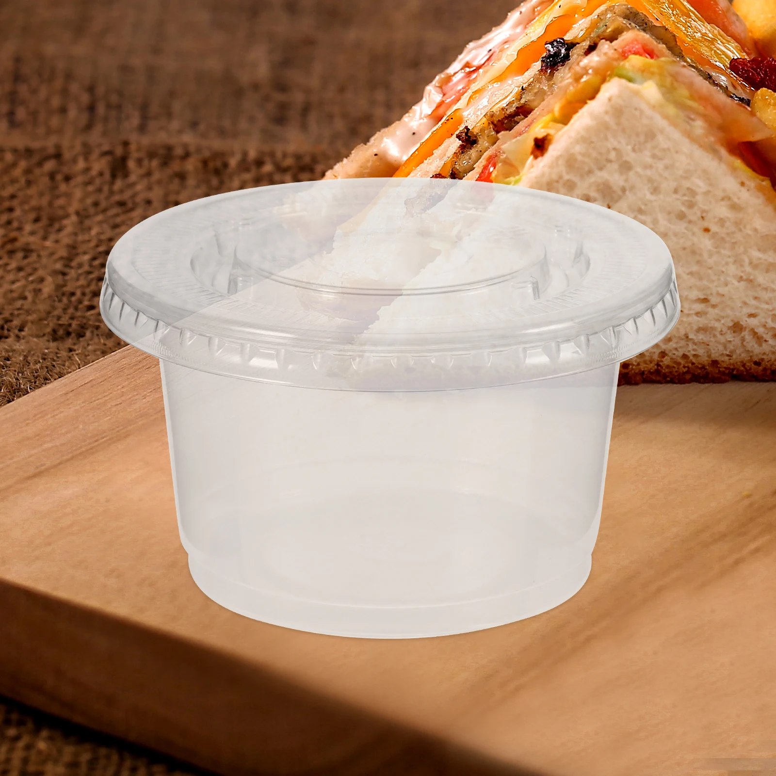 

50pcs Transparent Bowls 200ml Disposable Cups Takeout Bowls with Covers Oil Proof Soup Containers Lightweight Portable Fruit