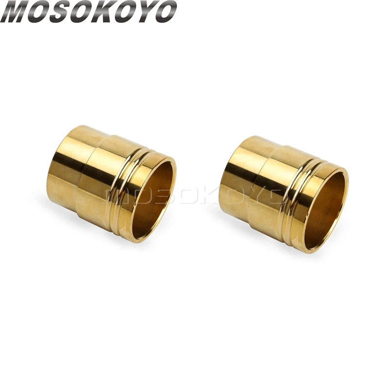2Pcs Universal Brass Exhaust Tail Muffler Tip Pipe Cafe Racer For Harley Chopper Bobber Custom Honda Yamaha Exhaust Muffler End