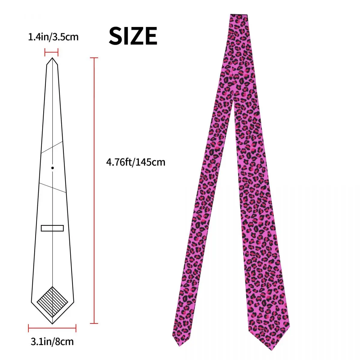 Custom Leopard Cheetah Seamless Pattern Tie Men Classic Silk Animal Skin Print Spots Neckties for Office