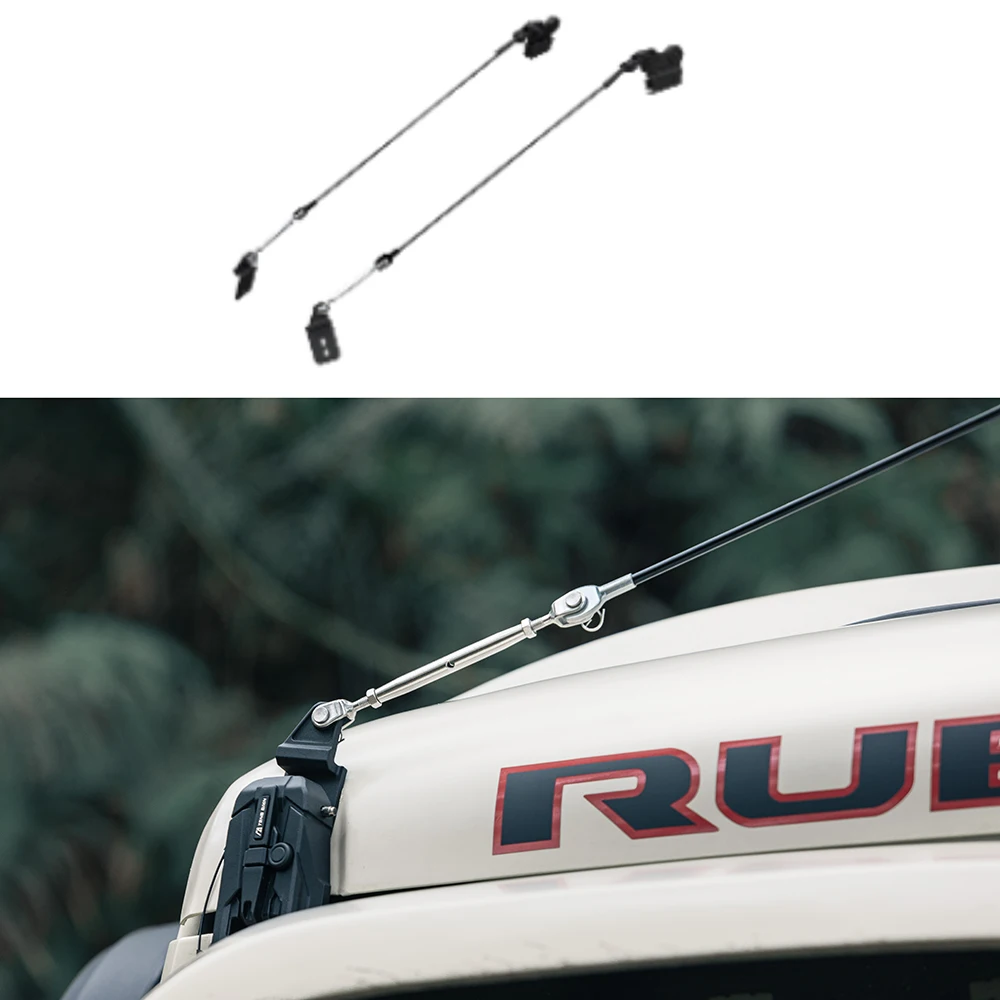 Lantsun JT1027 Car Engine Hood Limb Riser Branches Obstacle Eliminate Rope for JT Gladiator 2021+, Aluminum Alloy