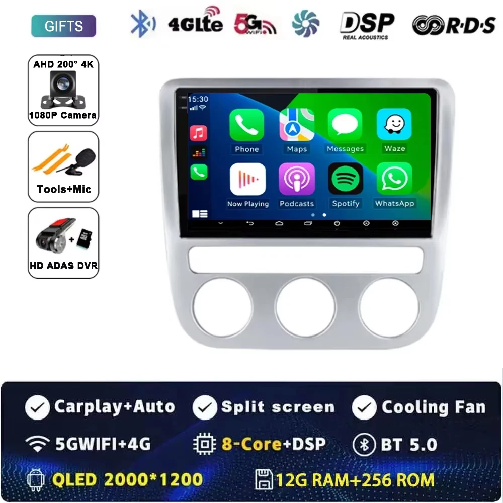 Android 15 autoradio multimedia 4G WIFI Carplay GPS navigatie voor Volkswagen VW Scirocco EOS 2009 2010 2011 2012 2013 2015 2016