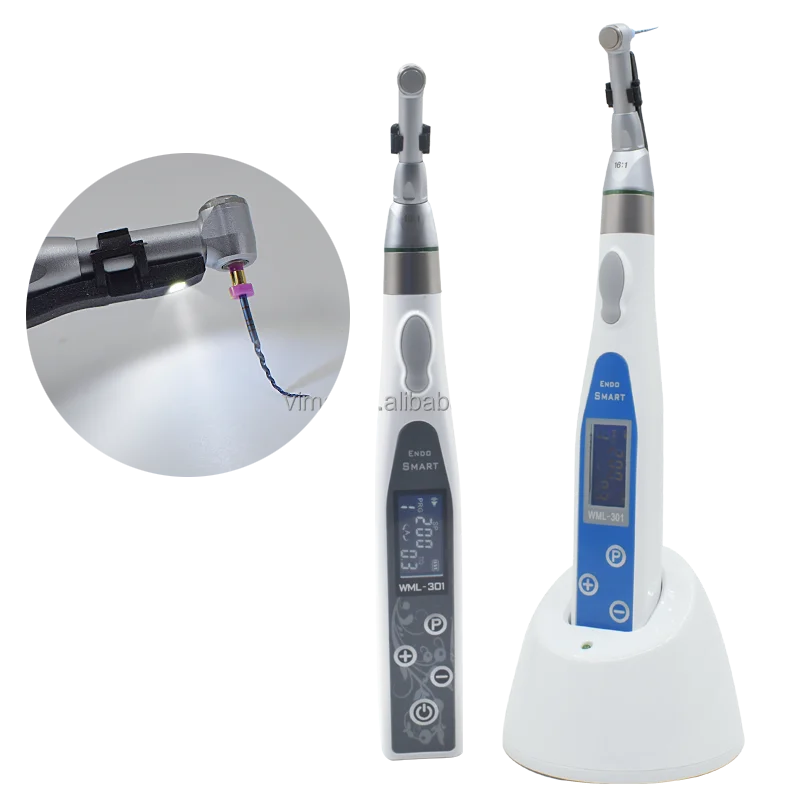 Dental Equipment Wireless LED Endo Motor With 16:1 Contra Angle Endodontic Electric Root Canal Endomotor 9 Modes