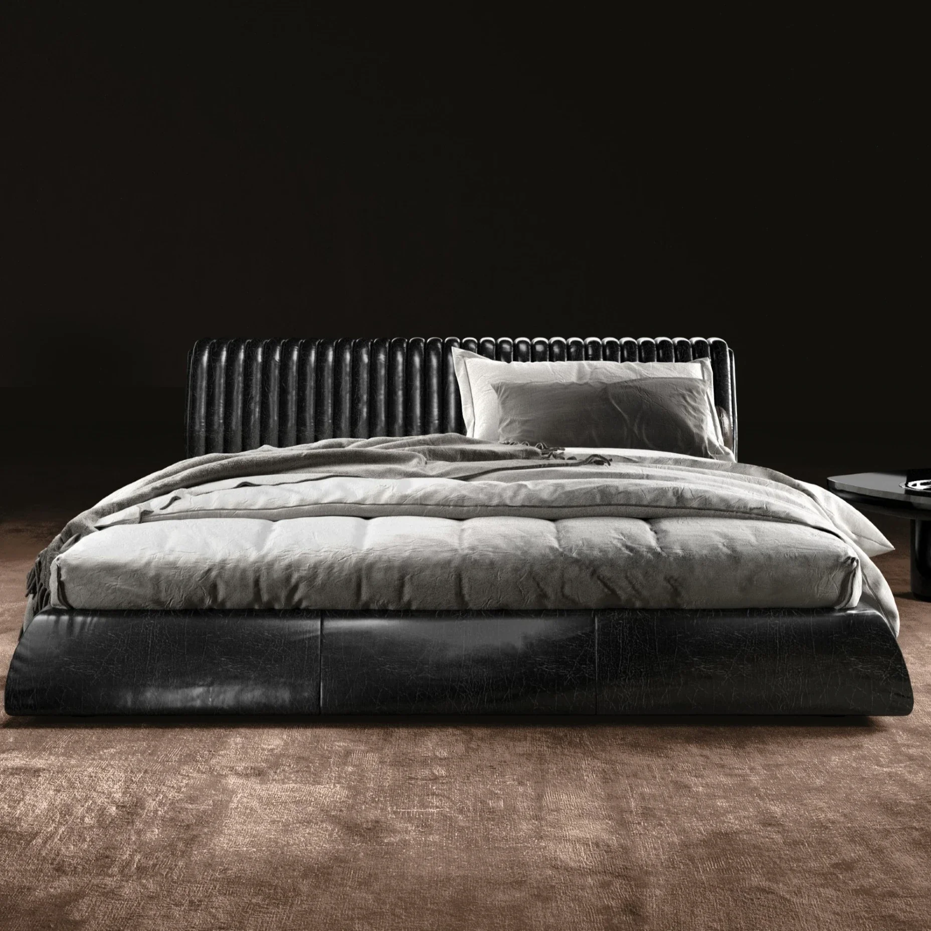 

Modern bedroom set bedroom furniture leather king size bed