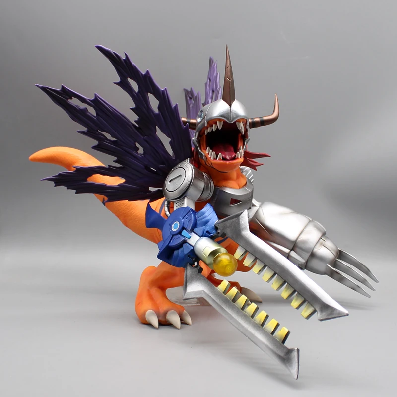 

27cm Anime Digital World Greymon Figure Metal Greymon Figure GK Digimon Adventure Figurine Toy Model PVC Collection Statue Gift