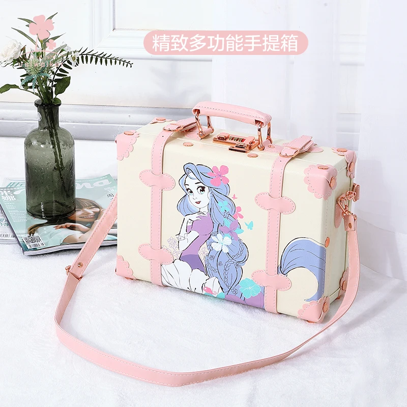 Cartoon uv clear printed trolley luggage universal wheel cute personality retro suitcase female cartoon suitcase student case