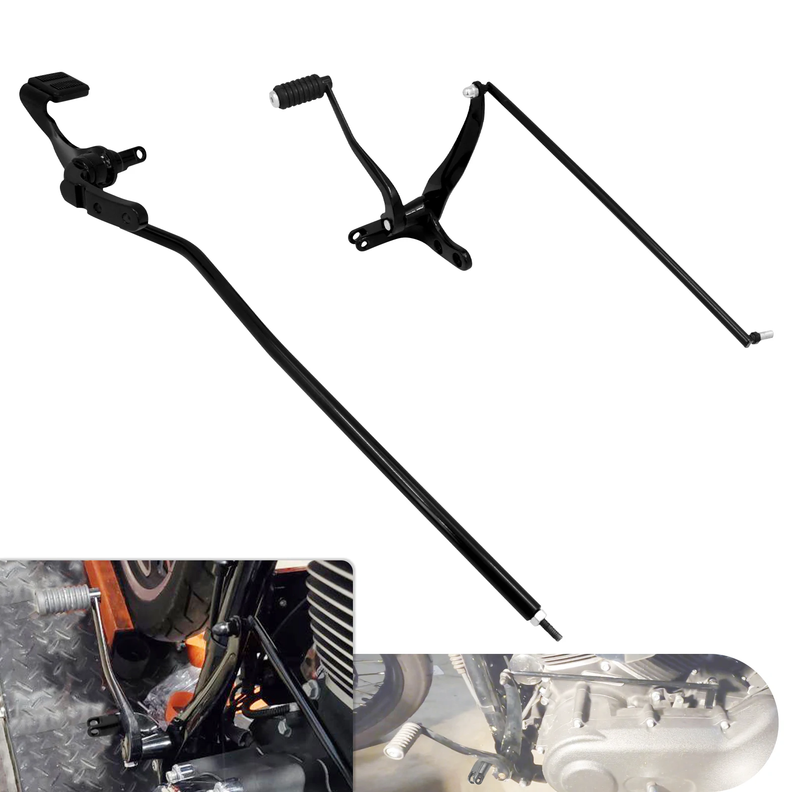 Motorrad-Vorwärtssteuerungs-Kits, Fußrasten, Hebel, Verbindungsstücke, Set für Harley Dyna Low Rider FXDL Fat Bob FXFBS Super Glide FXDC 2006-2017