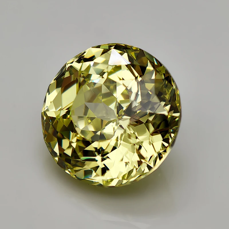 New 5A Yellow Color Round Astral Cut Cubic Zirconia Gemstones for Jewelry Making