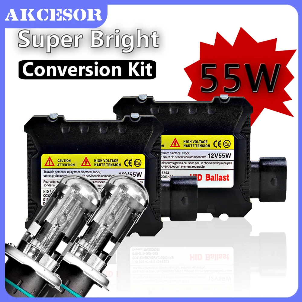 H4 HID Bi-Xenon Light Kit 55W with Ballast 9004 9007 9008 HB1 HB5 H13 9003 HB2 Car Headlight Bulbs 5000K 6000K 8000K 12000K