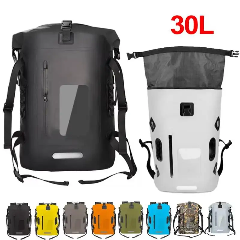 30L Waterproof Dry Bag Fishing Backpack Drift Swimming River Trekking Shoulder Bait Fishing Bucket Gear Diving Rafting Kayak Bag