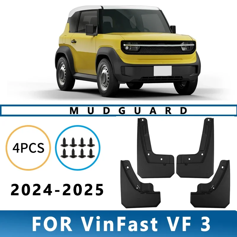 

Mud Flaps Fit for VinFast VF 3 2024-2025 Mudguards Tire Fenders Splash Proof Accessories Wheel Guards 4ps