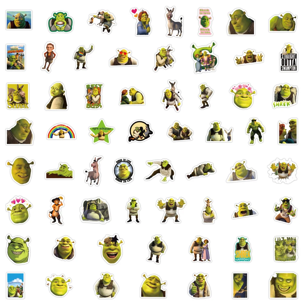 10/30/60/120pcs Funny Movie Monster Shrek Stickers Kawaii Anime Graffiti Decals DIY Phone Notebook Suitcase Cute Cartoon Sticker