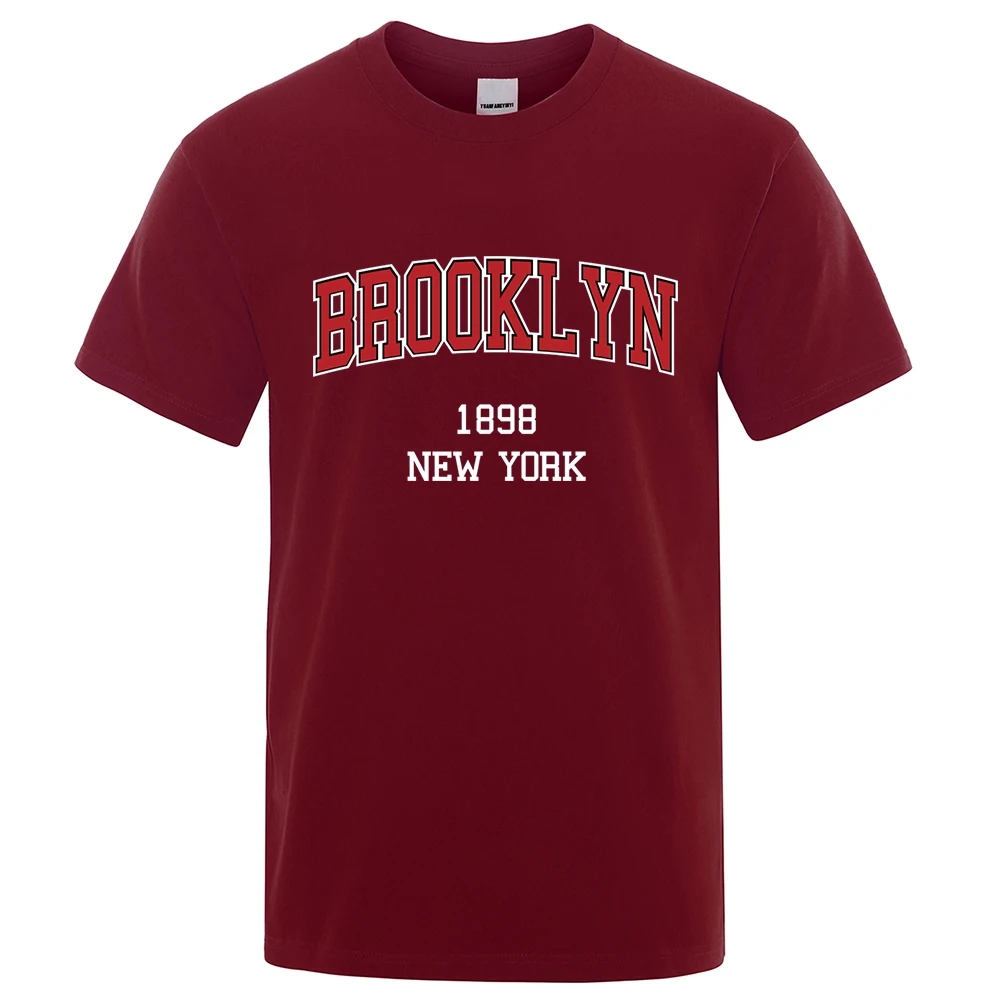 Brooklyn 1898 New York City Brief Drucke T Hemd Männer Kreativität T Kleidung T-Shirts Lose Sommer T-shirt Baumwolle Atmungsaktiv Tops