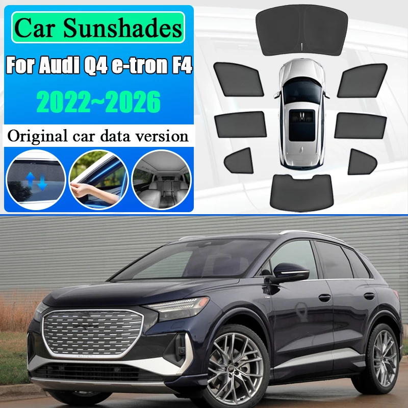 

Для Audi Q4 e-tron F4 2022-2026: Сетчатая шторка на окно автомобиля, защита от солнца и УФ-излучения, теплоизоляция, аксессуары для авто