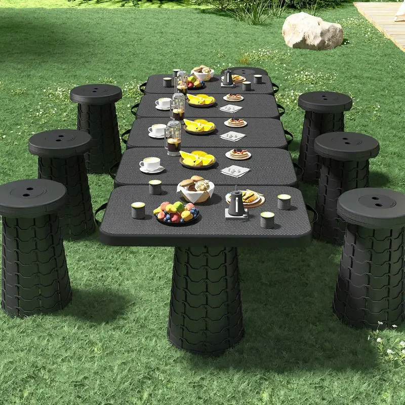 

Folding Retractable Table Portable Simple Adjustable Outdoor Picnic Ottomans Home Study Small Tables Black Retractable Stool