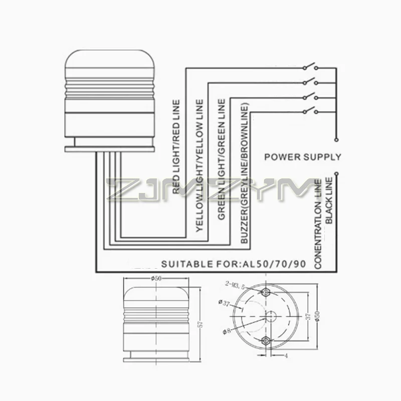 Фонарь с индикатором, 12 В, 24 В