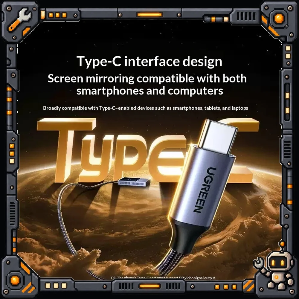 UGREEN CM738 Wireless Presentation System Type C HDMI 4K 50m Point to Point Screen Mirroring