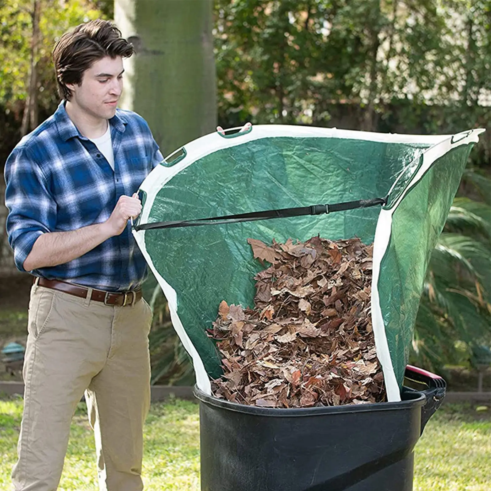 Leaf Collector Reusable Garden Bag For Collecting Leaves Portable Trash Bag Leaf Collector For Backyard Lawn Garden Park