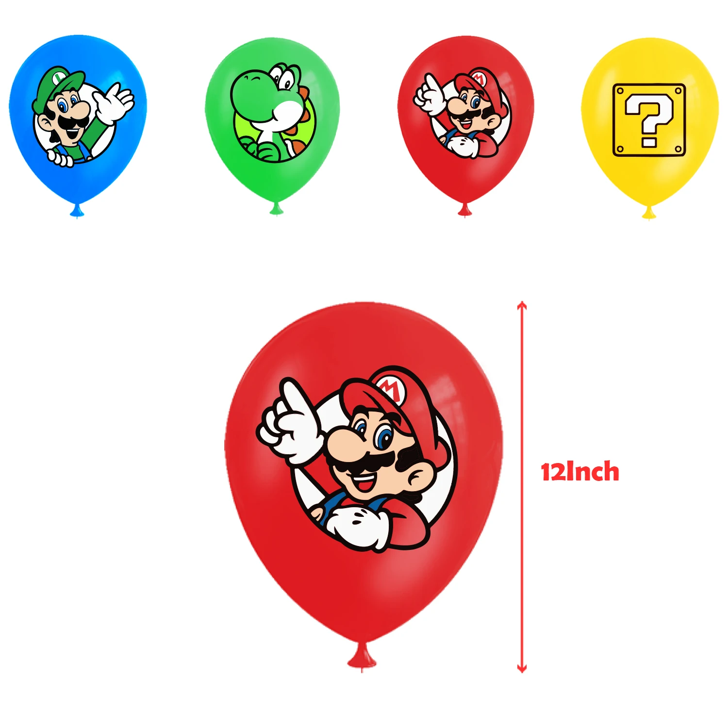 Cartoon super Marioed Video Game Theme Birthday Party Decoration Disposable lBalloons Banner Cake Topper for Kids Party Supplies