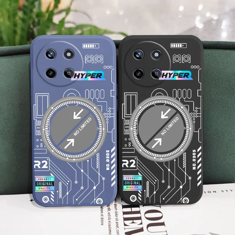 

Colorful Machinery Phone Case For OPPO Realme Realme 14 13 12 11 10 9 9i 8 8i 7 Pro Plus C35 C21Y C25Y C25 4G 5G Liquid Silicone