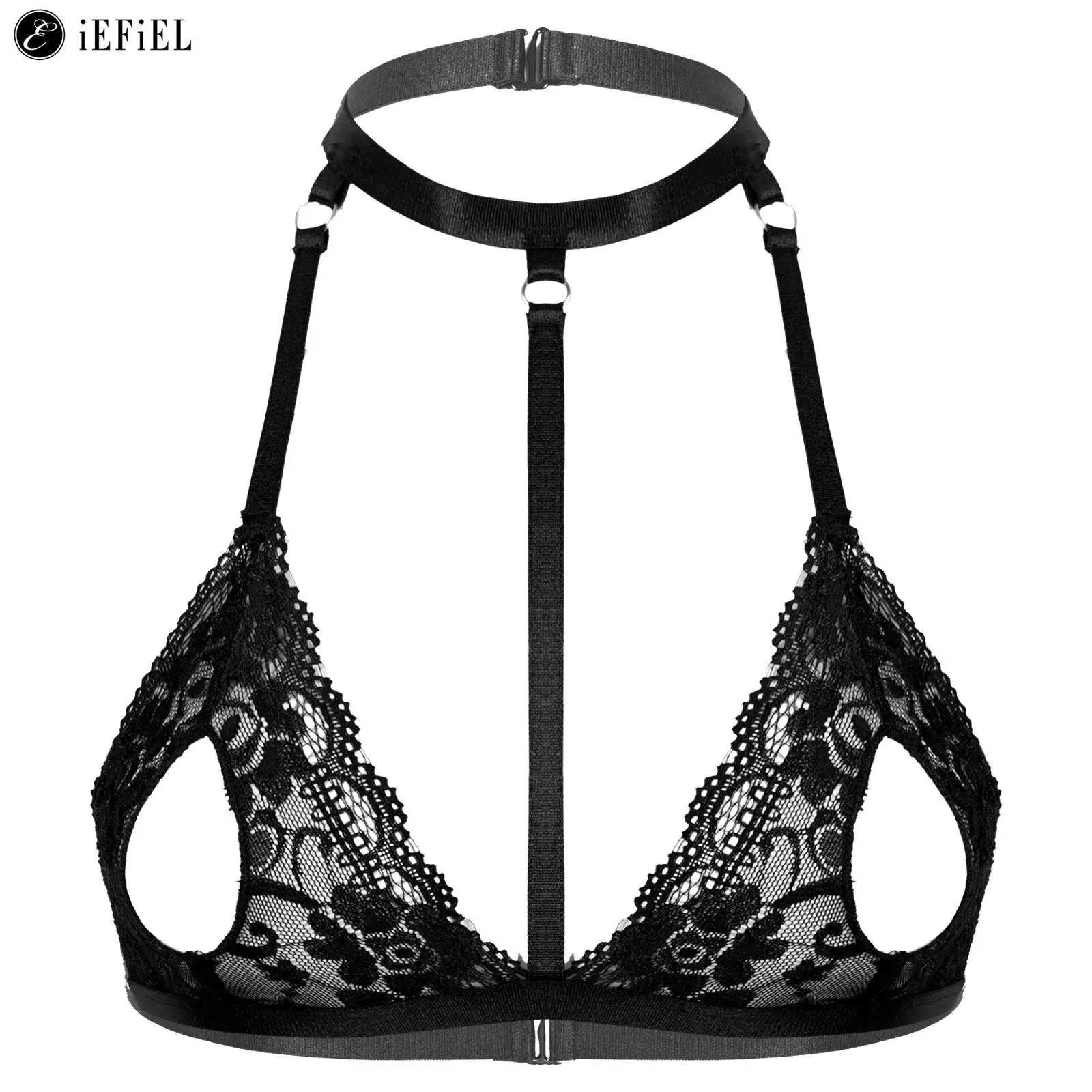 Womens See Through Lace Hollow Out Open Nipples Bra Tops Wireless Unlined Bralette Brassiere Sexy Balconette Lingerie Underwear