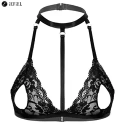 Womens See Through Lace Hollow Out Open Nipples Bra Tops Wireless Unlined Bralette Brassiere Sexy Balconette Lingerie Underwear