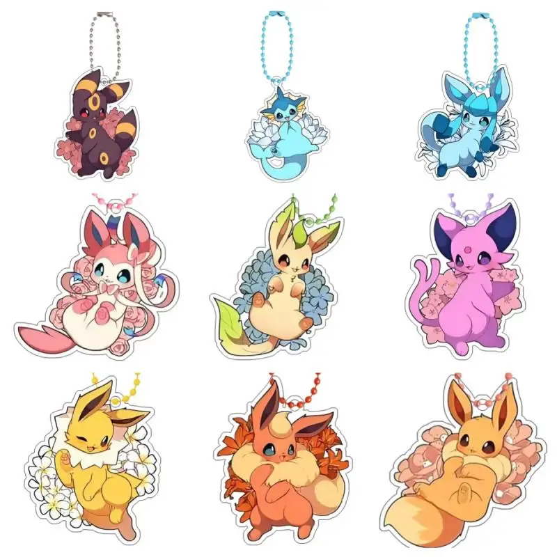 

Pokemon Eevee Umbreon Sylveon Espeon Self-Made Cartoon Acrylic Key Chain Backpack Accessories Pendant Anime Classics Collection