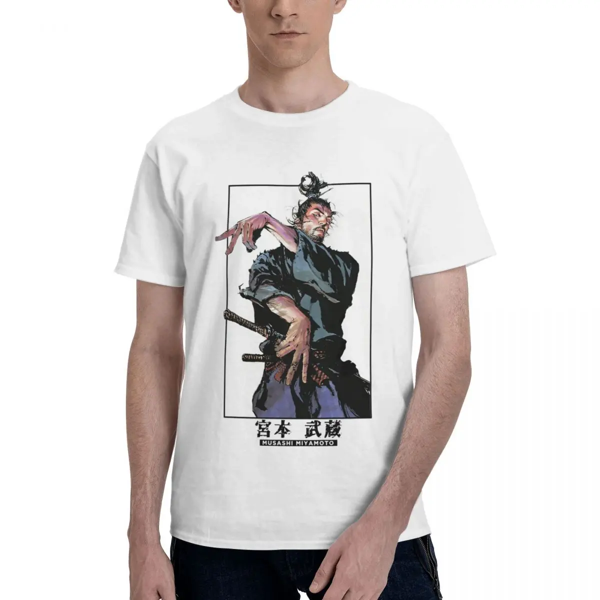 Men Miyamoto Musashi Gifts T Shirt Streetwear O-neck Cotton Anime Shirt