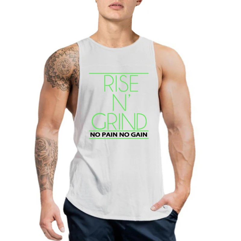 

Men's Cotton Sleeveless Gym Bodybuilding Workout Muscle Tank Tops Summer Breathable Absorb Sweat Loose Coll Feeling Clothing