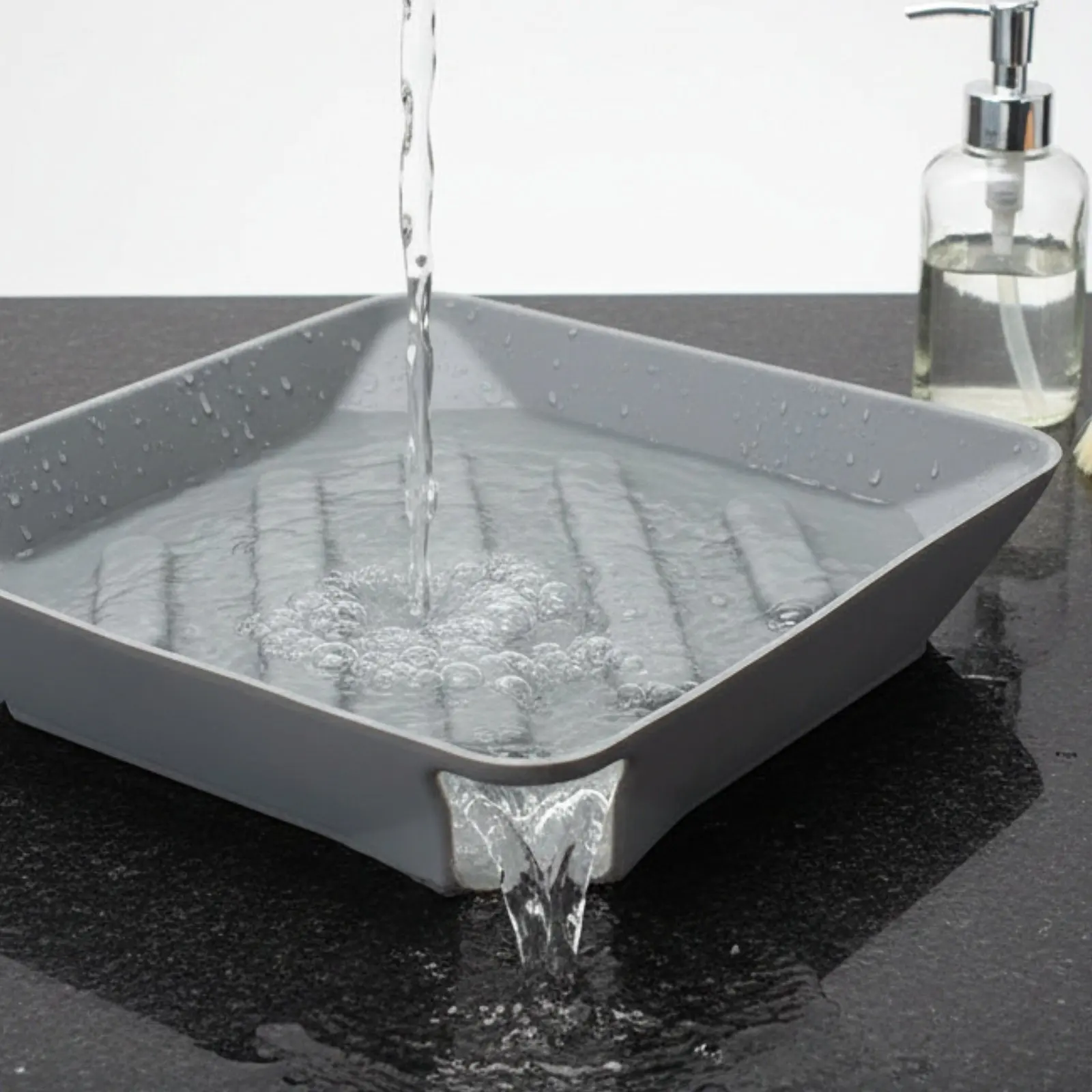 

Silicone Draining Tray Quick-Drying Vegetable Washing Drain Board Automatic-Draining Sink Tray Flexible Kitchenware Hanging