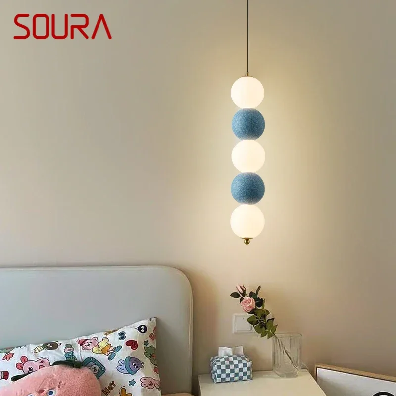 

SOURA Nordic Pendent lamp Modern Simplicity Bedroom Bedside Lamp Personalized creativity LED Restaurant Bar Aisle Chandelier