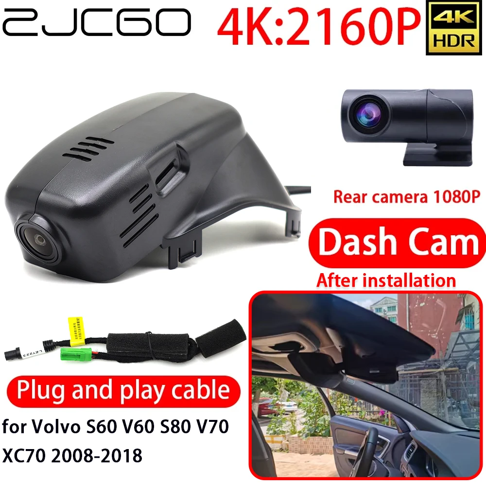 4K DVR داش كام واي فاي سوني عدسة كاميرا 24h موني تور تسجيل لكاديلاك XT5 2025 2026 واي فاي 4K داش كام كاميرا مسجل فيديو