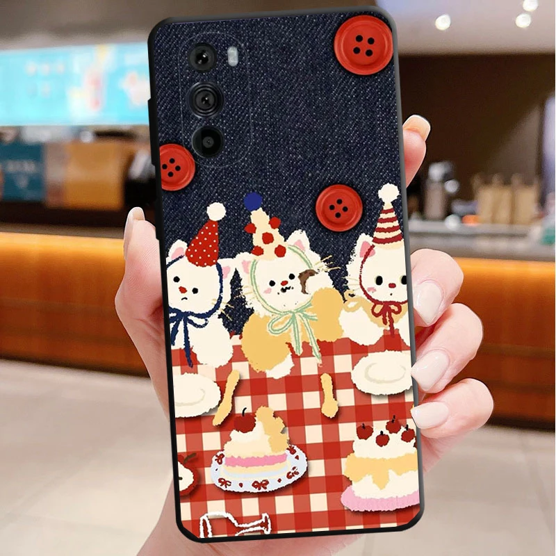 

Fun Cat Phone Case For Motorola Edge 50 40 Pro 60 50 40 30 Ultra Neo Fusion Moto G Play G Stylus G Power G