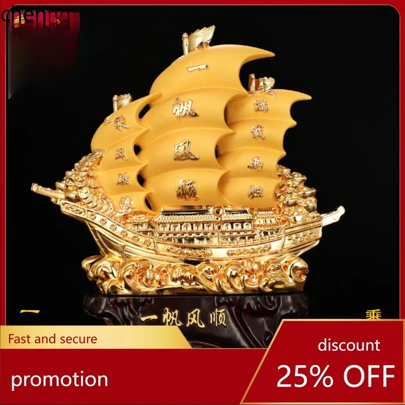 

CZ Smooth Sailing Sailboat Ornament Dragon Boat Craft Living Room Office Wine Cabinet Decoration Business Opening Gift