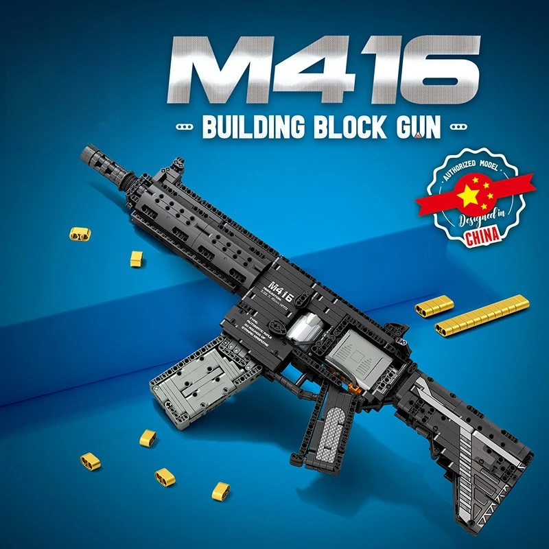 

77004 M416 Assault Rifle Model 1188Pcs Military Guns Series DIY Small Particle Toys Building Blocks Gun Gift For Boy