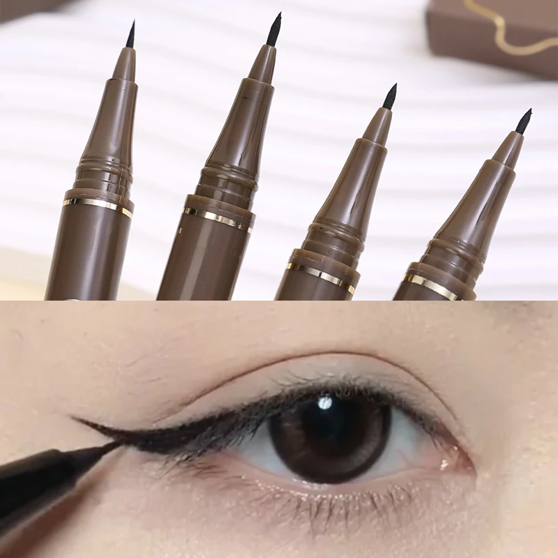 Ultra-thin Waterproof Liquid Eyeliner Pen Matte Smooth Quick Drying Black Brown Lasting Eye Liner Lower Eyelash Makeup Cosmetics