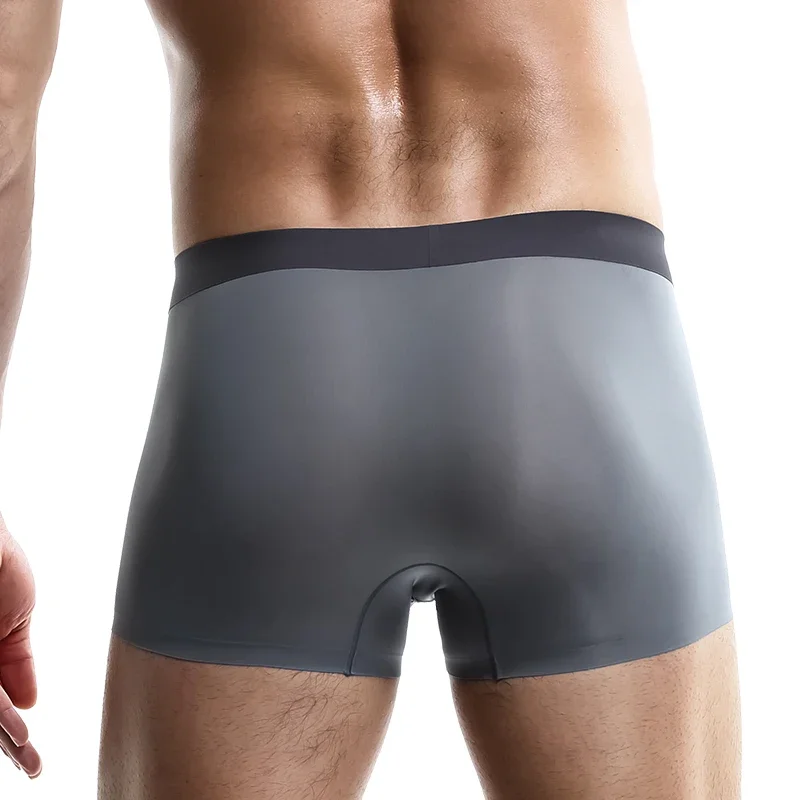 Men's underwear Men's boxers Ice silk seamless boxer shorts head trend personality breathable shorts thin summer