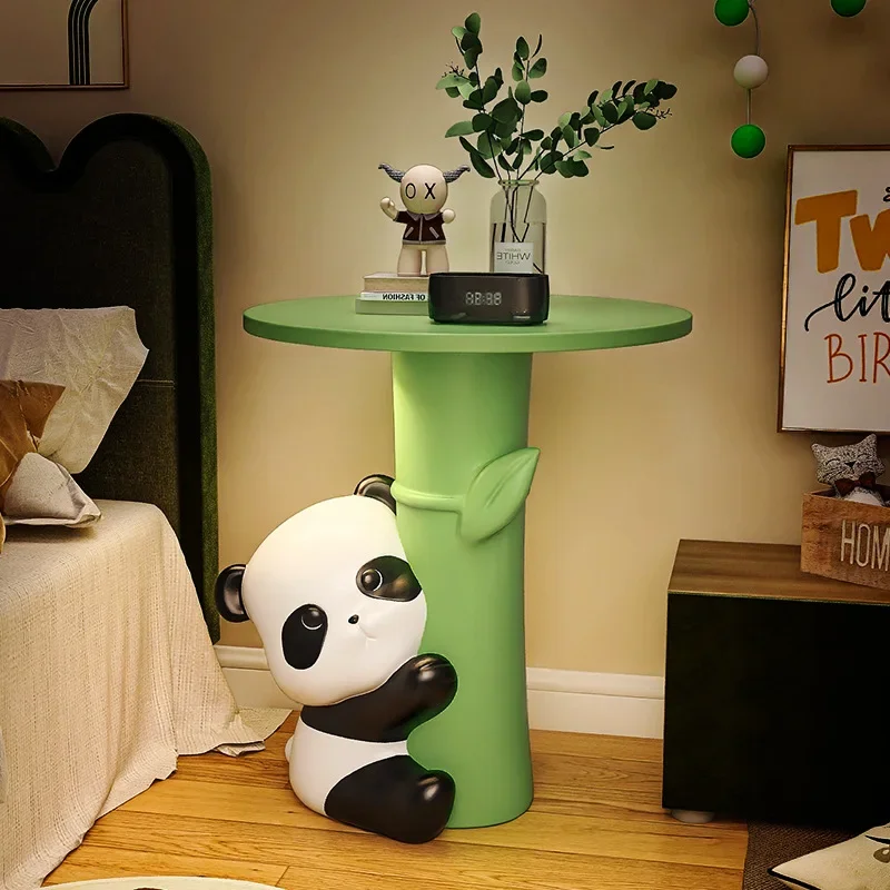 Panda bedside table cute bedroom shelf small coffee table cream wind creative children's bedside table