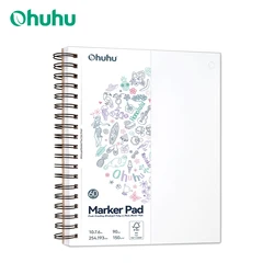 Ohuhu Double Sided Marker Pads Art Sketchbook Bleedproof Spiral Bound Sketching Book per pennarelli ad alcool Drawing Notebook School